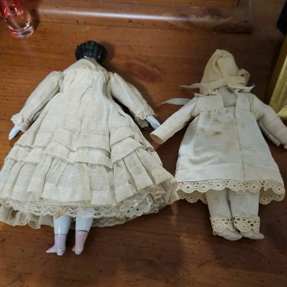 Civil war Era 1860’s China Dolls set of 2 - Picture 2 of 3